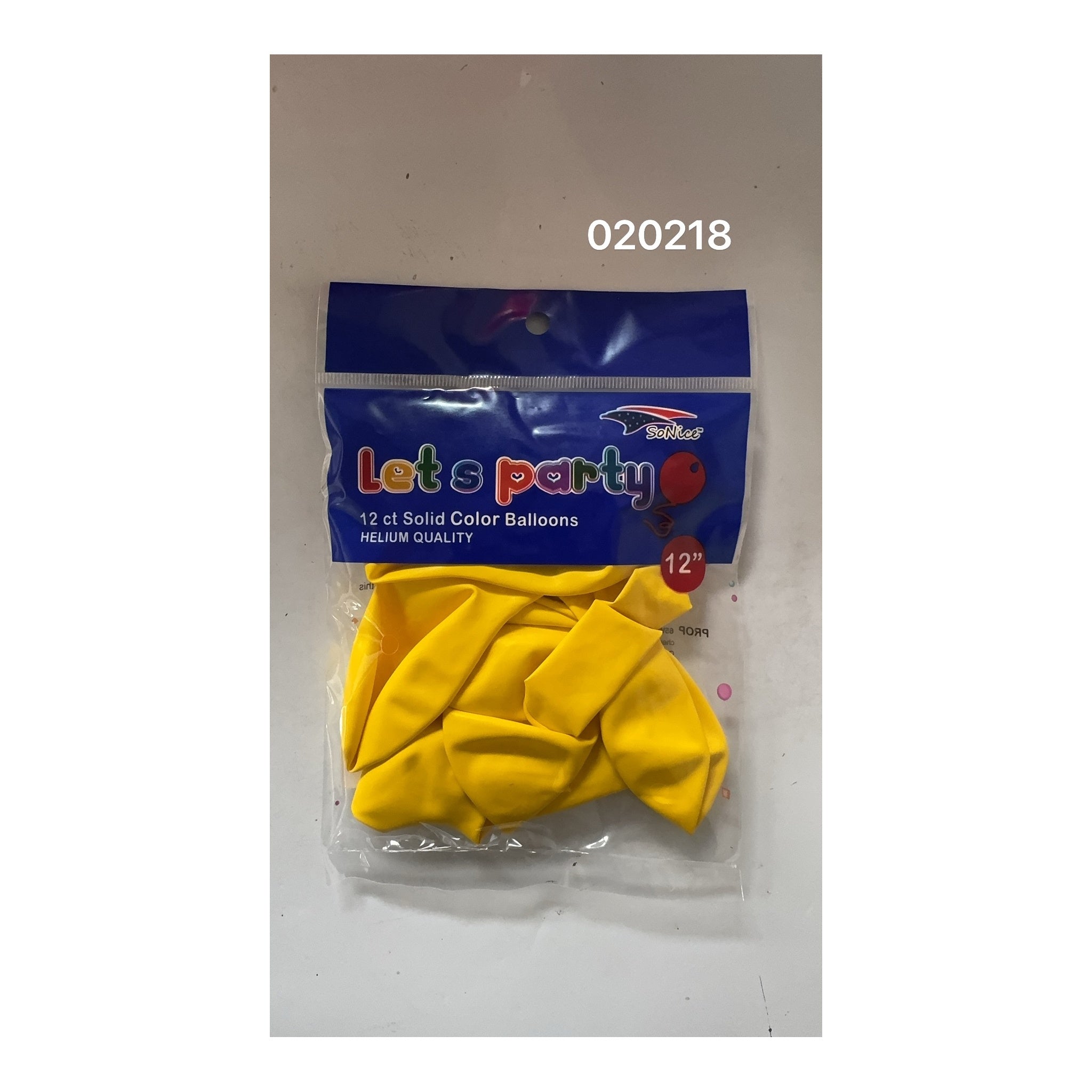 12"Balloons Yellow 12 ct